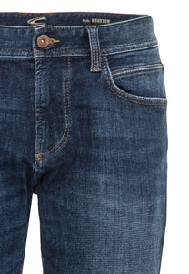 Jeans, Regular Fit mit Lederdetail