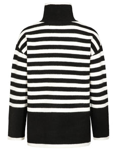 Turtleneck striped, knitted